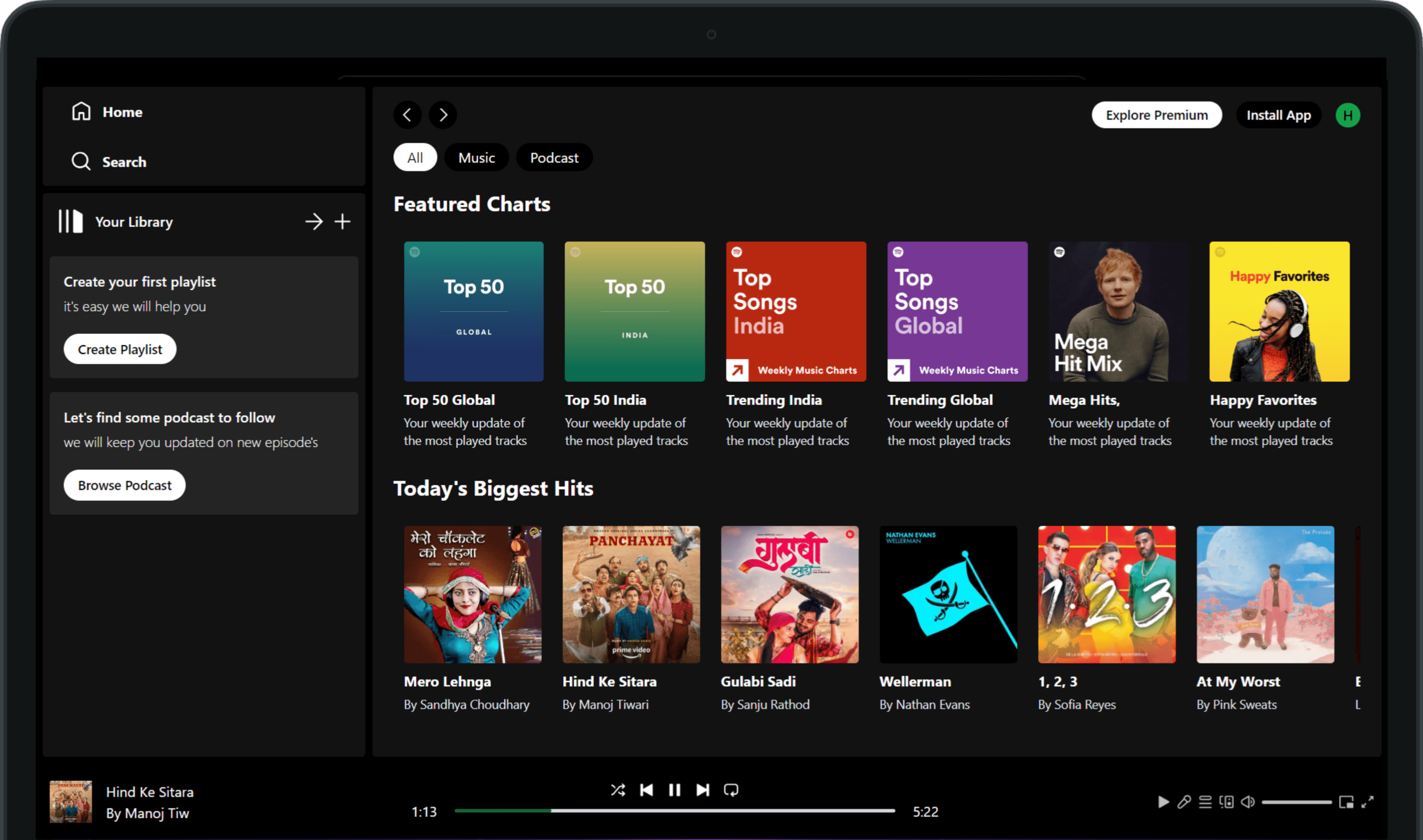 Spotify UI Clone